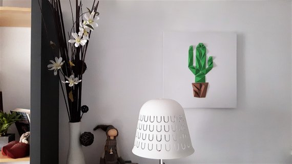 DIY : Papercraft pour créer un tableau cactus en papier
