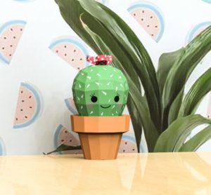Papercraft petit cactus souriant Etsy Origami