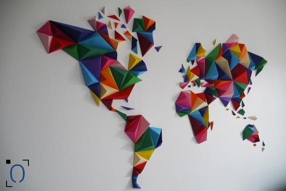 Papercraft carte du monde origami