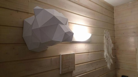 Papercraft trophée tête d'ours origami